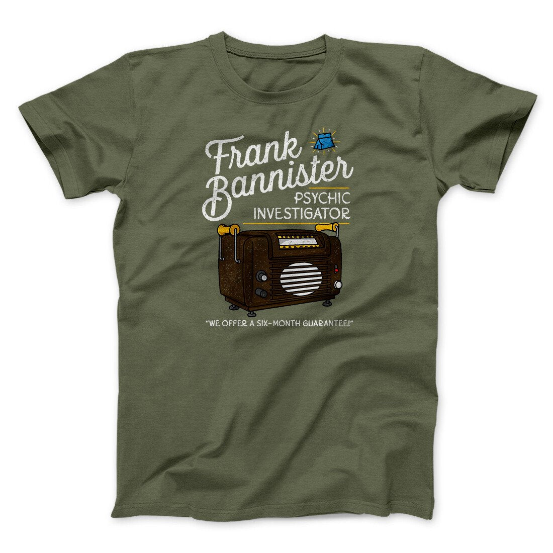 Frank Bannister Psychic Investigator Funny Movie Men/Unisex T-Shirt Military Green | Funny Shirt from Famous In Real Life
