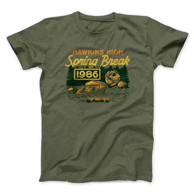 Hawkins Spring Break 1986 Men/Unisex T-Shirt Military Green | Funny Shirt from Famous In Real Life