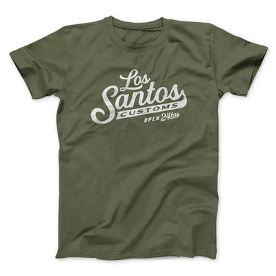 Los Santos Customs Men/Unisex T-Shirt Military Green | Funny Shirt from Famous In Real Life