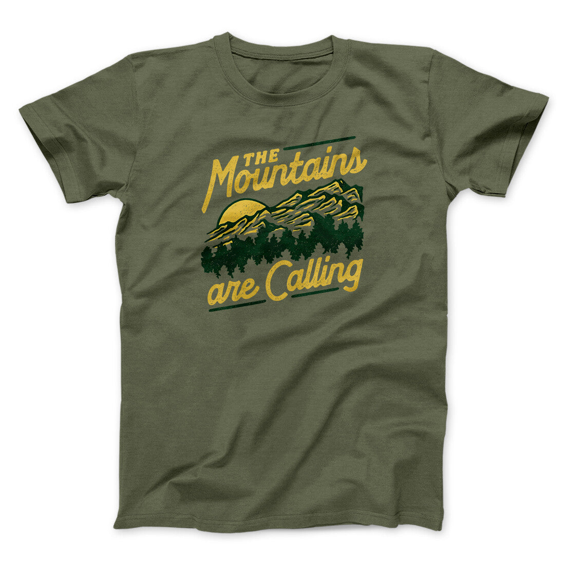 The Mountains Are Calling Men/Unisex T-Shirt | Funny Shirt from Famous In Real Life