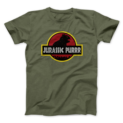 Jurassic Purr Funny Movie Men/Unisex T-Shirt Military Green | Funny Shirt from Famous In Real Life