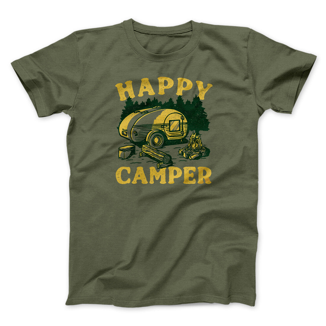 Happy Camper Men/Unisex T-Shirt | Funny Shirt from Famous In Real Life