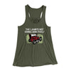 The Lawn's Not Gonna Mow Itself Funny Women's Flowey Racerback Tank Top Military Green | Funny Shirt from Famous In Real Life