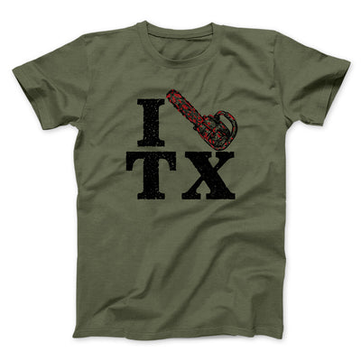 I Chainsaw Texas Funny Movie Men/Unisex T-Shirt Military Green | Funny Shirt from Famous In Real Life