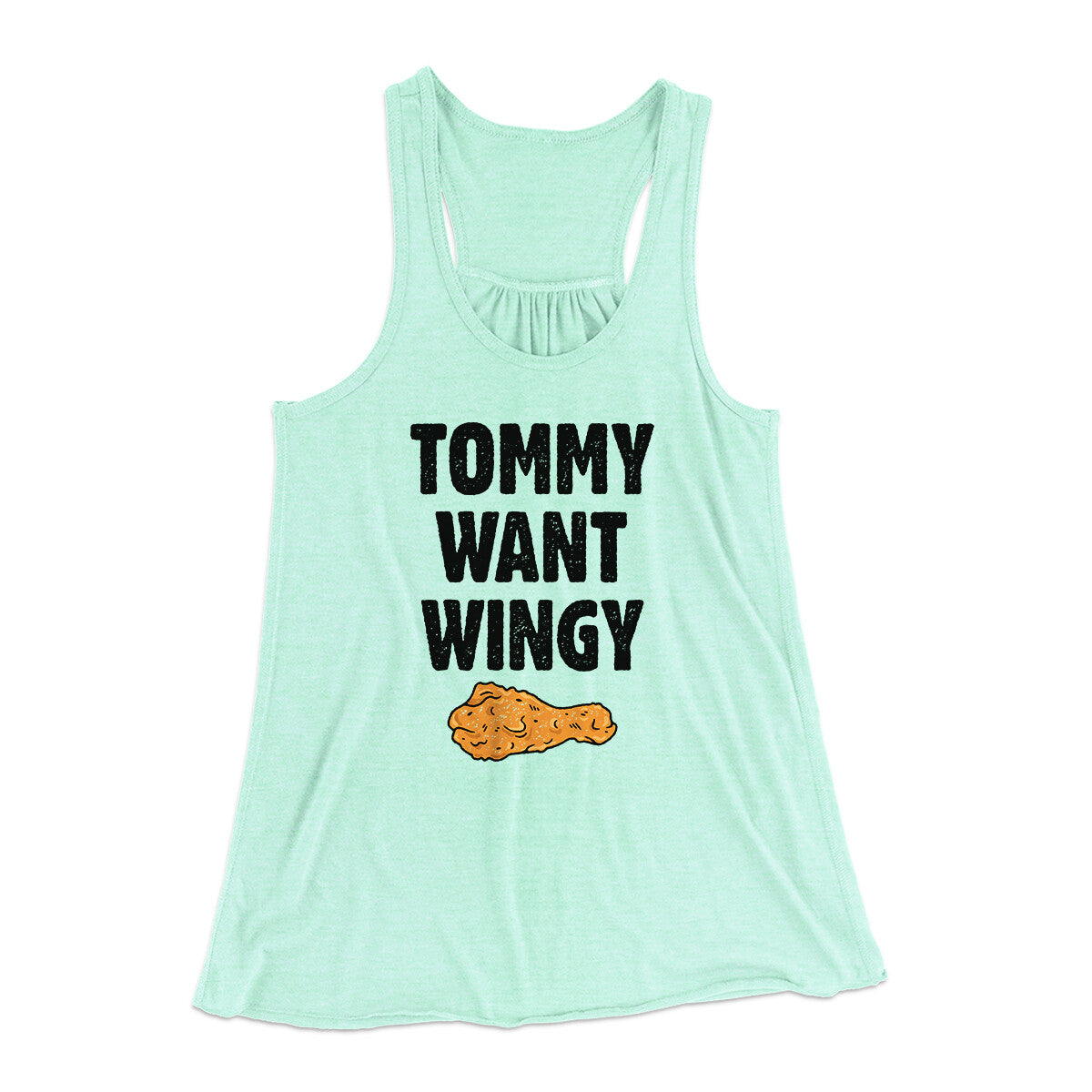 Tommy Want Wingy Women's Flowey Racerback Tank Top Mint | Funny Shirt from Famous In Real Life