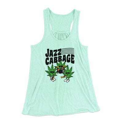 Jazz Cabbage Funny Women's Flowey Racerback Tank Top Mint | Funny Shirt from Famous In Real Life