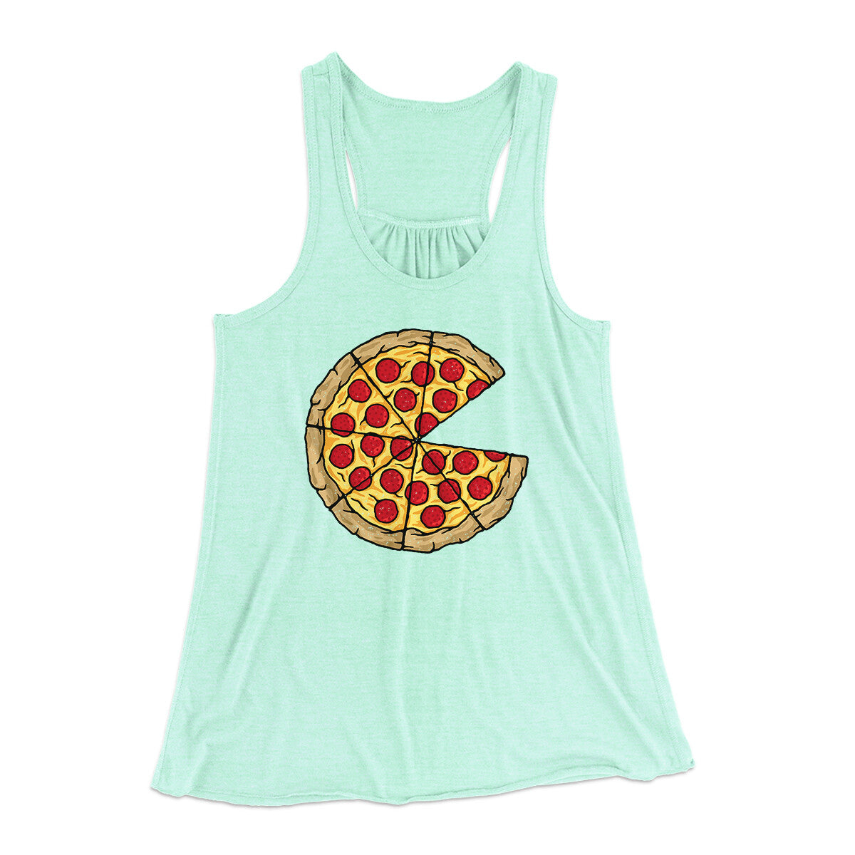 Pizza Slice Couple's Shirt Women's Flowey Racerback Tank Top | Funny Shirt from Famous In Real Life