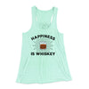 Happiness Is Whiskey Women's Flowey Racerback Tank Top Mint | Funny Shirt from Famous In Real Life
