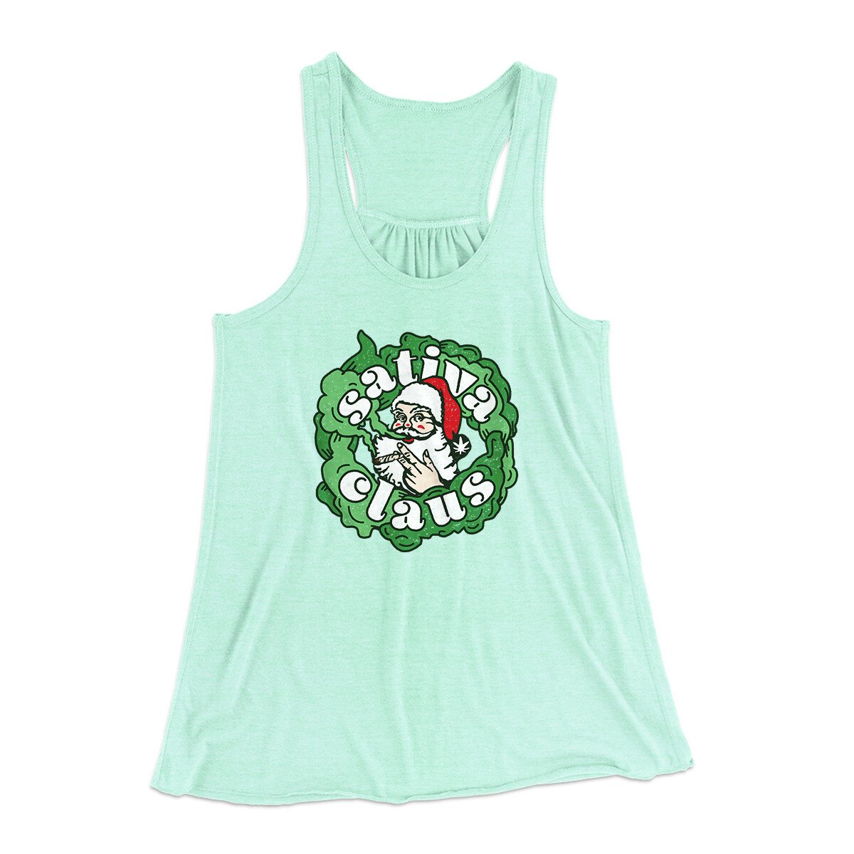 Sativa Claus Women's Flowey Racerback Tank Top | Funny Shirt from Famous In Real Life