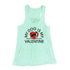 My Dog Is My Valentine Women's Flowey Racerback Tank Top Mint | Funny Shirt from Famous In Real Life