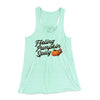 Feeling Pumpkin Spicy Funny Thanksgiving Women's Flowey Racerback Tank Top Mint | Funny Shirt from Famous In Real Life