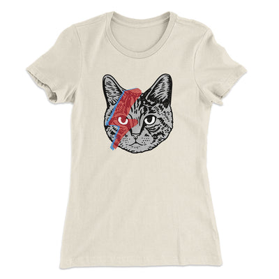 Bowie Cat Women's T-Shirt Natural | Funny Shirt from Famous In Real Life