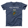 Here For The Pizza Men/Unisex T-Shirt Navy Heather | Funny Shirt from Famous In Real Life