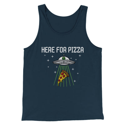 Here For The Pizza Men/Unisex Tank Top Navy | Funny Shirt from Famous In Real Life