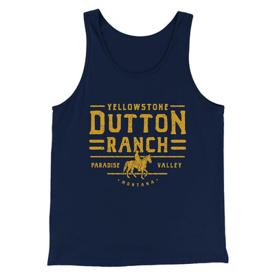 Yellowstone Dutton Ranch Men/Unisex Tank Top Navy | Funny Shirt from Famous In Real Life
