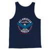 All American Burger Funny Movie Men/Unisex Tank Top Navy | Funny Shirt from Famous In Real Life