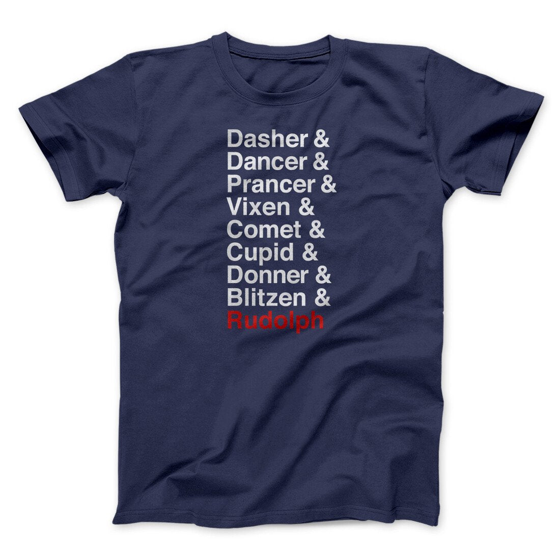 Reindeer Names Men/Unisex T-Shirt | Funny Shirt from Famous In Real Life