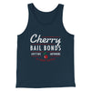 Cherry Bail Bonds Men/Unisex Tank Top Navy | Funny Shirt from Famous In Real Life