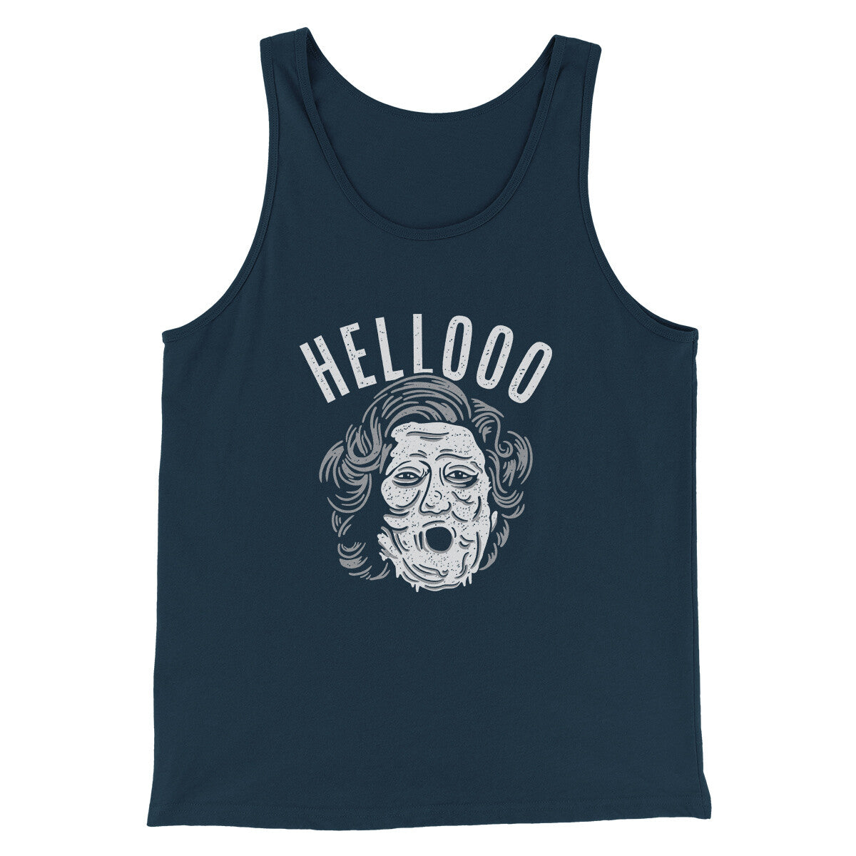 Hellooo! Funny Movie Men/Unisex Tank Top Navy | Funny Shirt from Famous In Real Life