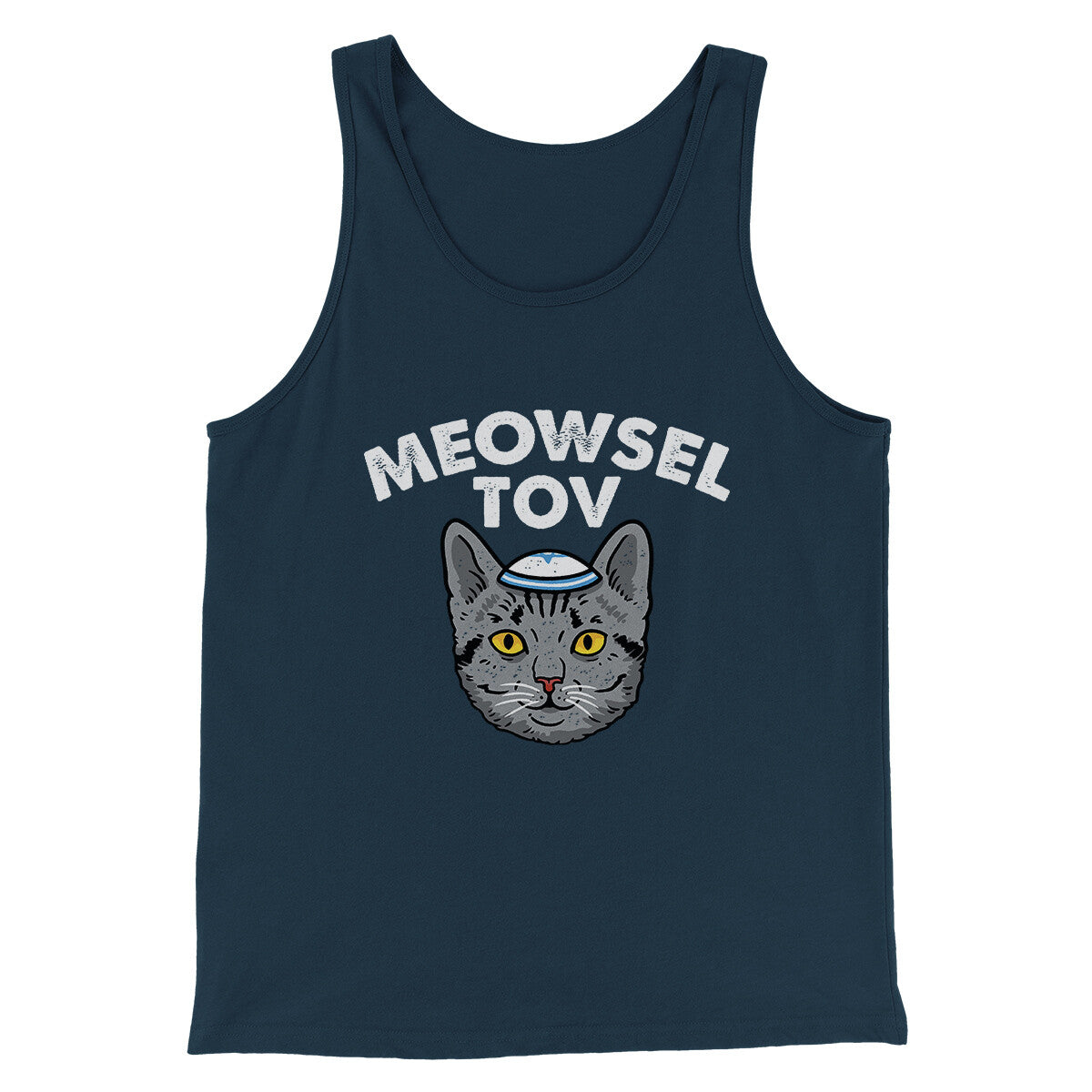 Meowsel Tov Funny Hanukkah Men/Unisex Tank Top | Funny Shirt from Famous In Real Life