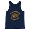 Touchdowns And Turkeys Funny Thanksgiving Men/Unisex Tank Top Navy | Funny Shirt from Famous In Real Life