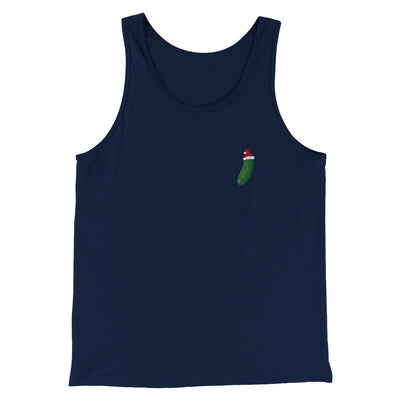 Christmas Pickle Men/Unisex Tank Top Navy | Funny Shirt from Famous In Real Life