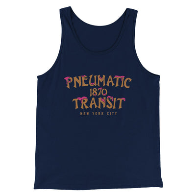 Pneumatic Transit Funny Movie Men/Unisex Tank Top Navy | Funny Shirt from Famous In Real Life