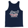 Lazy-O Motel Men/Unisex Tank Top Navy | Funny Shirt from Famous In Real Life