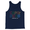 Cafe Disco Men/Unisex Tank Top Navy | Funny Shirt from Famous In Real Life