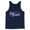 Obsessed With True Crime Men/Unisex Tank Top Navy | Funny Shirt from Famous In Real Life