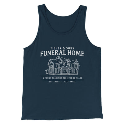 Fisher And Sons Funeral Home Men/Unisex Tank Top Navy | Funny Shirt from Famous In Real Life
