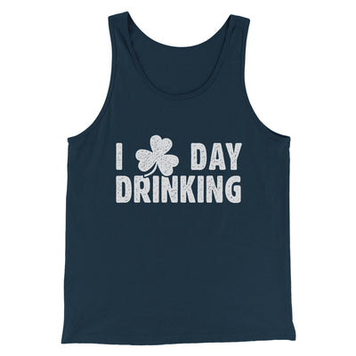 I Clover Day Drinking Men/Unisex Tank Top Navy | Funny Shirt from Famous In Real Life
