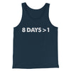 8 Days > 1 Funny Hanukkah Men/Unisex Tank Top Navy | Funny Shirt from Famous In Real Life