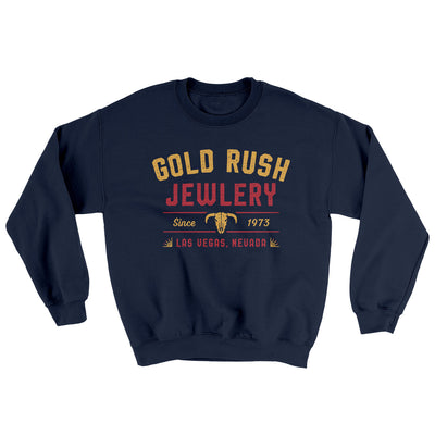 Gold Rush Jewelry Ugly Sweater Navy | Funny Shirt from Famous In Real Life