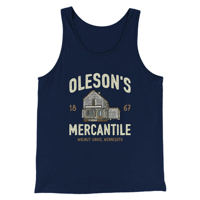 Oleson's Mercantile Funny Movie Men/Unisex Tank Top Navy | Funny Shirt from Famous In Real Life