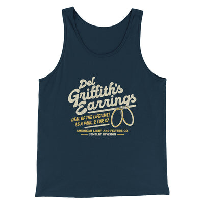 Del Griffith's Earrings Thanksgiving Funny Movie Men/Unisex Tank Top Navy | Funny Shirt from Famous In Real Life