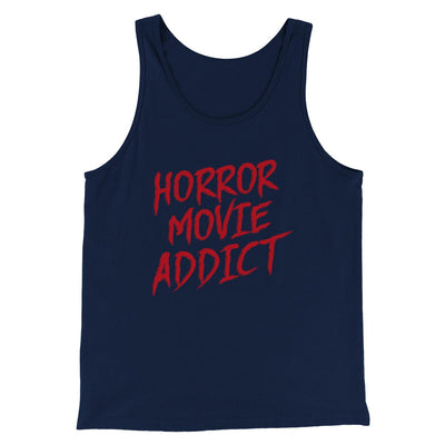 Horror Movie Addict Men/Unisex Tank Top Navy | Funny Shirt from Famous In Real Life