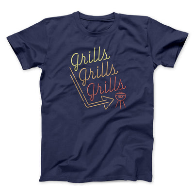 Grills Grills Grills Men/Unisex T-Shirt Navy | Funny Shirt from Famous In Real Life