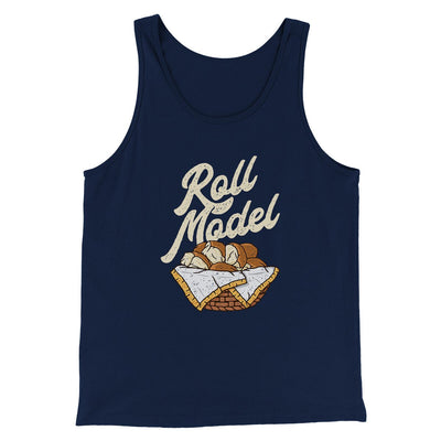 Roll Model Funny Thanksgiving Men/Unisex Tank Top Navy | Funny Shirt from Famous In Real Life
