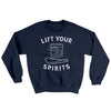 Lift Your Spirits Ugly Sweater Navy | Funny Shirt from Famous In Real Life