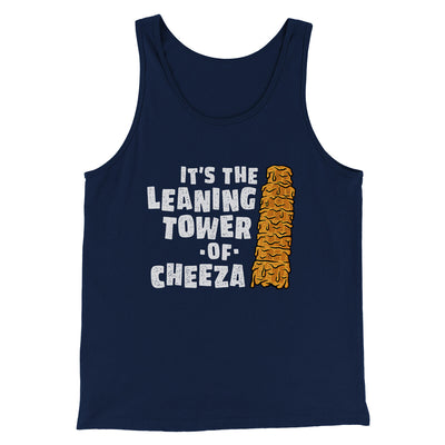 It's The Leaning Tower Of Cheeza Men/Unisex Tank Top Navy | Funny Shirt from Famous In Real Life