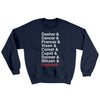 Reindeer Names Ugly Sweater Navy | Funny Shirt from Famous In Real Life