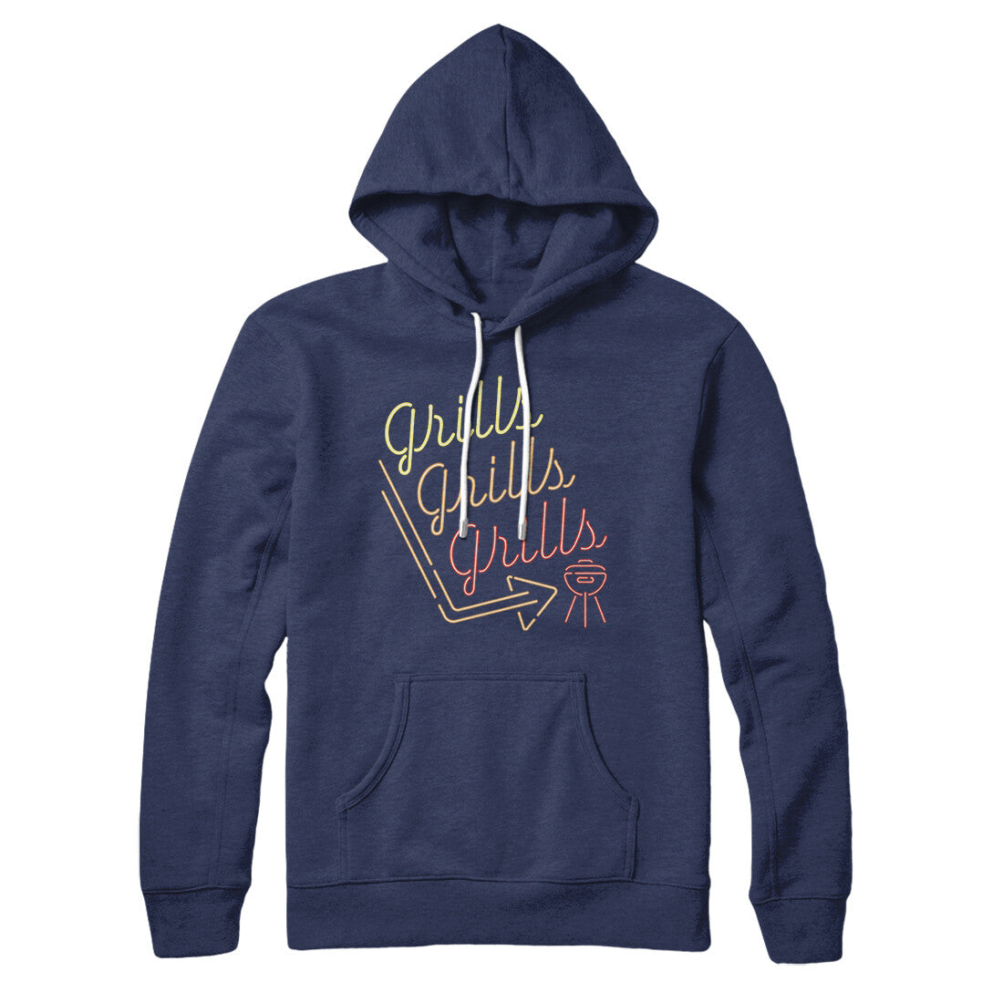 Grills Grills Grills Hoodie Navy | Funny Shirt from Famous In Real Life