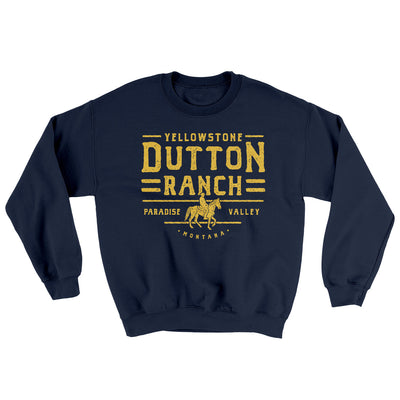 Yellowstone Dutton Ranch Ugly Sweater Navy | Funny Shirt from Famous In Real Life
