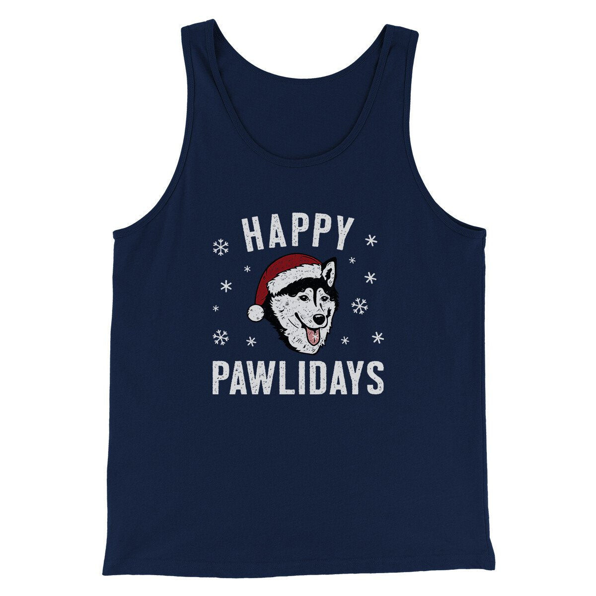 Happy Pawlidays Men/Unisex Tank Top | Funny Shirt from Famous In Real Life