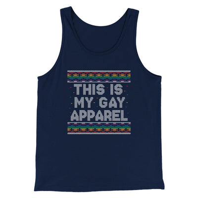 This Is My Gay Apparel Men/Unisex Tank Top Navy | Funny Shirt from Famous In Real Life