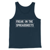 Freak In The Spreadsheets Funny Men/Unisex Tank Top Navy | Funny Shirt from Famous In Real Life