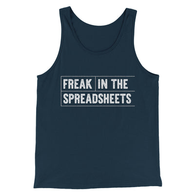Freak In The Spreadsheets Funny Men/Unisex Tank Top Navy | Funny Shirt from Famous In Real Life