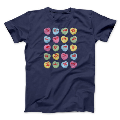 Candy Heart Anti-Valentines Men/Unisex T-Shirt Navy | Funny Shirt from Famous In Real Life
