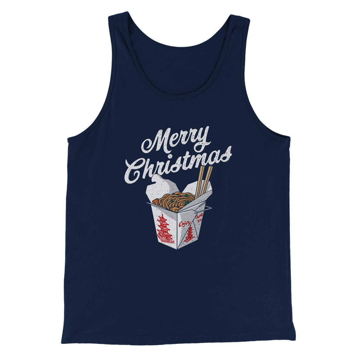Merry Christmas Takeout Funny Hanukkah Men/Unisex Tank Top | Funny Shirt from Famous In Real Life